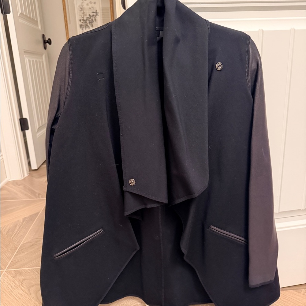 SPANX Black Open-Front Draped Ponte Blazer